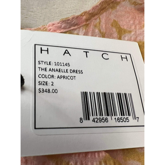 Hatch Womens Apricot Maternity Anaelle Silk Dress Sz 2 Ruffle SleeveAsymmetrical - Picture 6 of 13